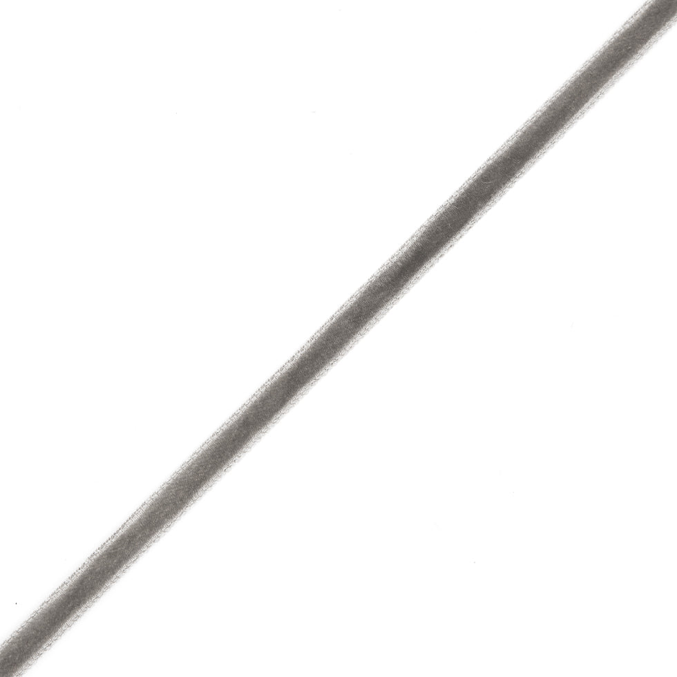 Italian Gray Single Face Velvet Ribbon - 5mm