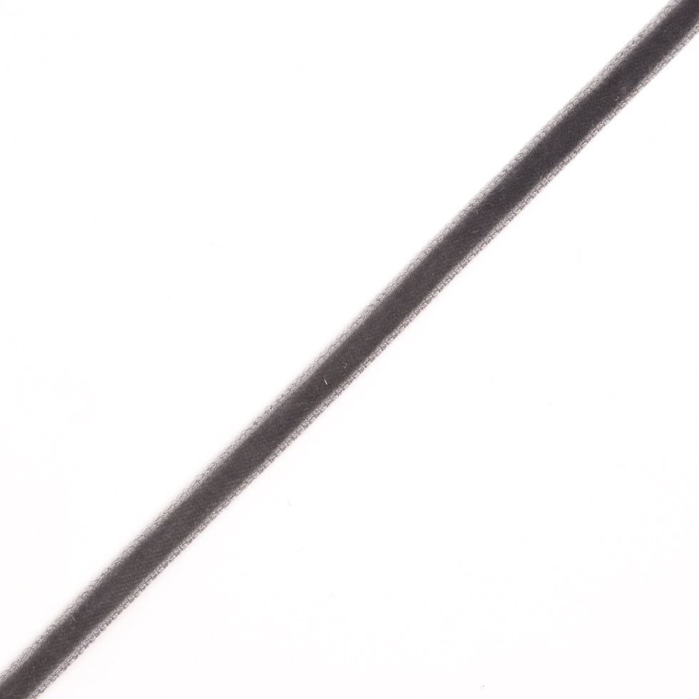 Italian Pewter Single Face Velvet Ribbon - 5mm