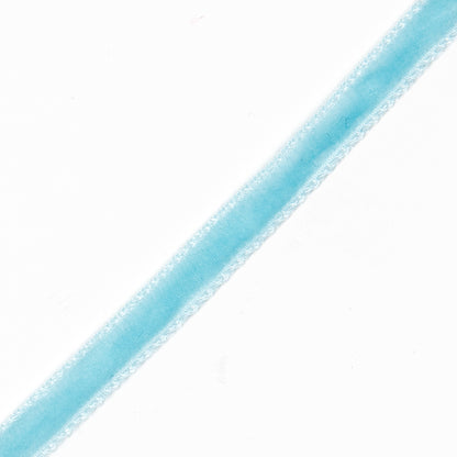 Italian Sky Blue Single Face Velvet Ribbon - 5mm Detail