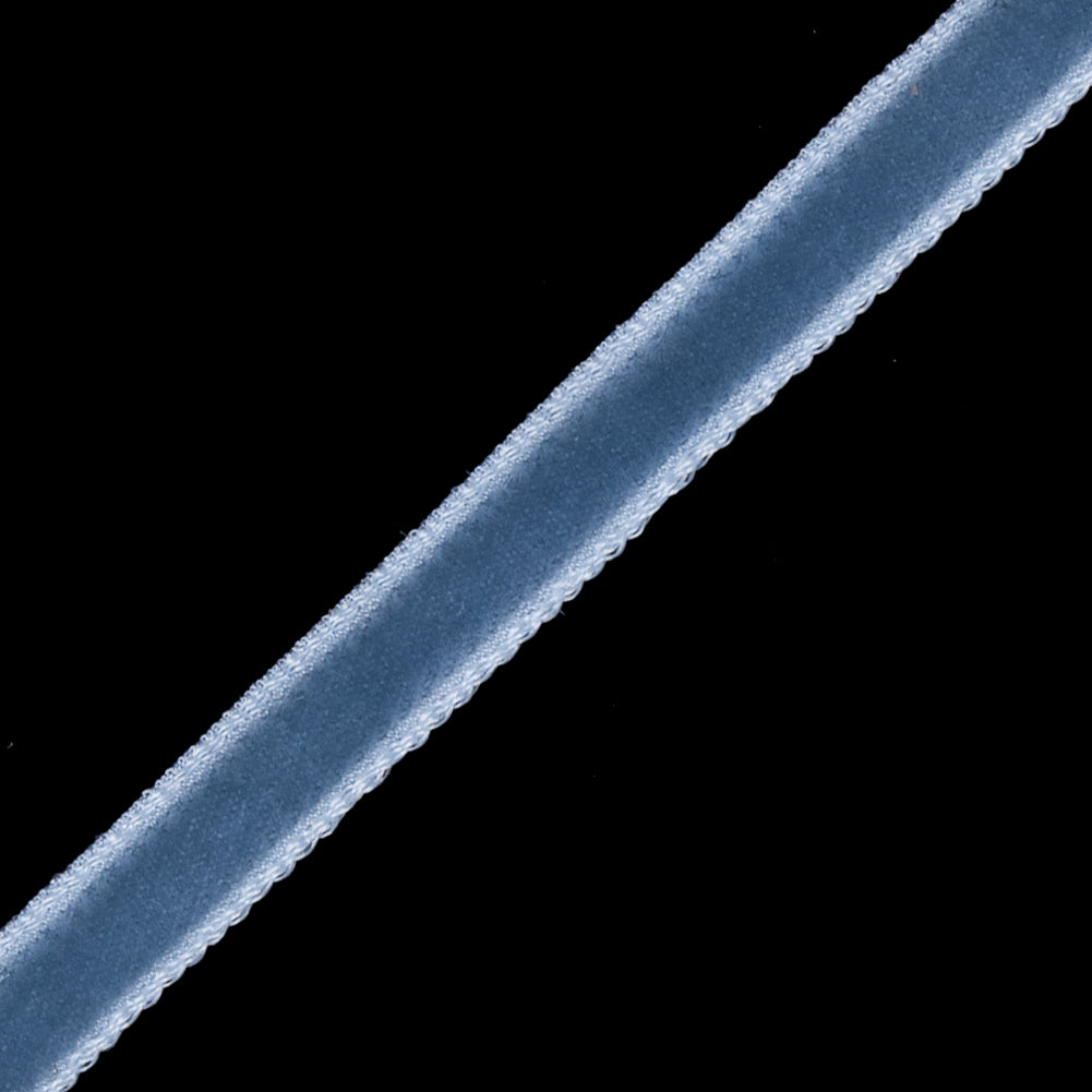 French Blue Single Face Velvet Ribbon - 0.125 - Detail