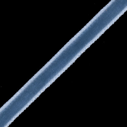 French Blue Single Face Velvet Ribbon - 0.125 - Detail