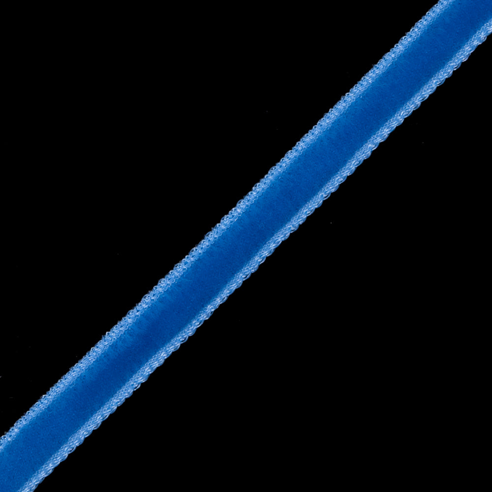 Italian Evening Blue Single Face Velvet Ribbon - 5mm Detail
