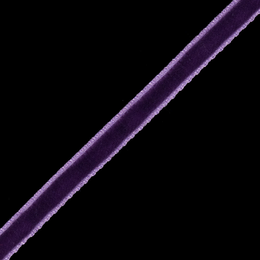Italian Dark Grape Single Face Velvet Ribbon - 5mm Detail