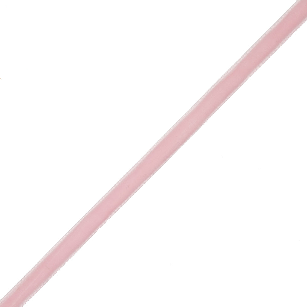 Baby Pink Single Face Velvet Ribbon - 0.375