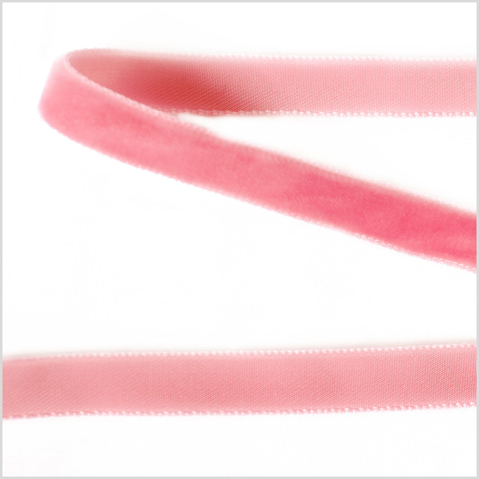 Dark Dusty Rose Single Face Velvet Ribbon - 0.375"