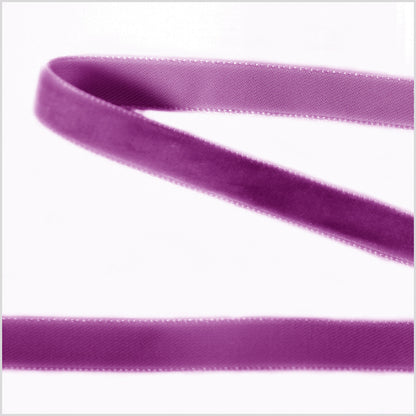 Plum Single Face Velvet Ribbon - 0.375