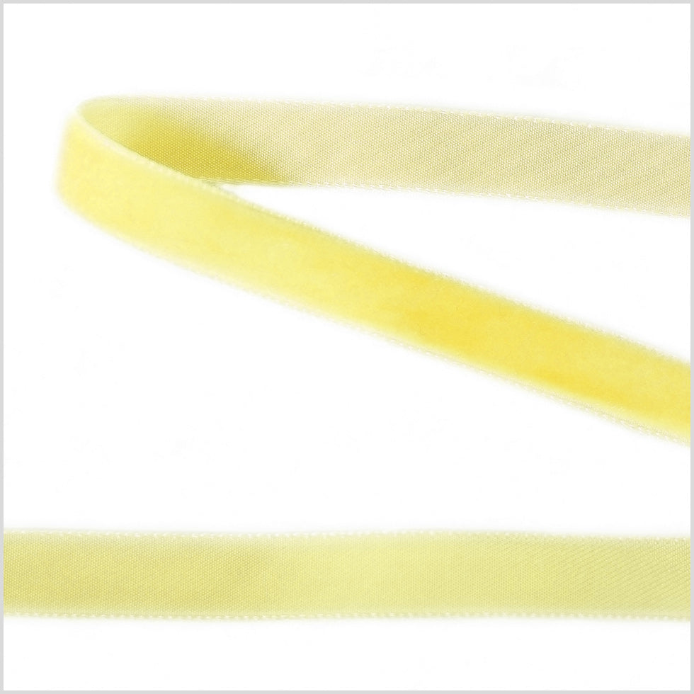 Yellow Single Face Velvet Ribbon - 0.375"