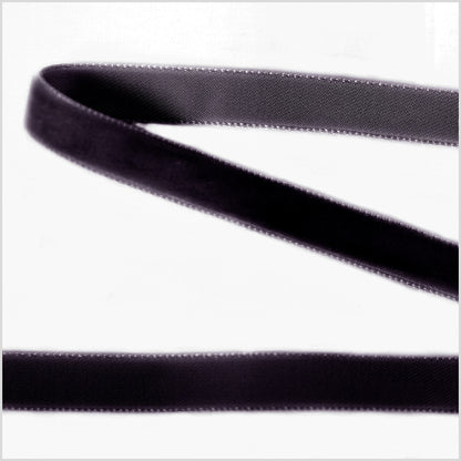 Black Single Face Velvet Ribbon - 0.375"