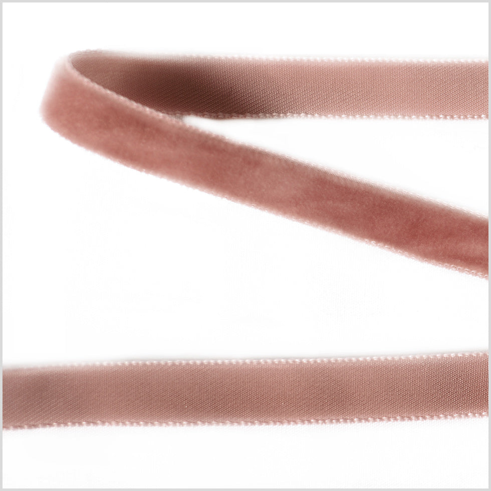 Light brown Single Face Velvet Ribbon - 0.375