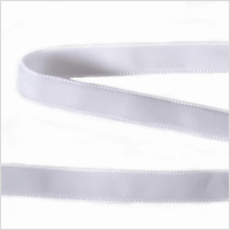 White Single Face Velvet Ribbon - 0.375"