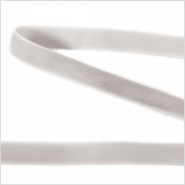 Silver Single Face Velvet Ribbon - 0.375