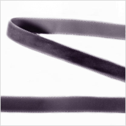 Dark Gray Single Face Velvet Ribbon - 0.375"