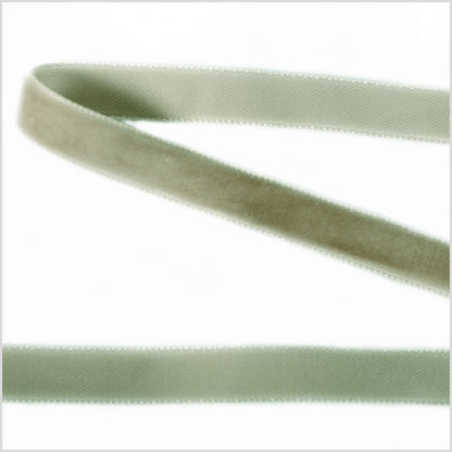 Light Green Single Face Velvet Ribbon - 0.375
