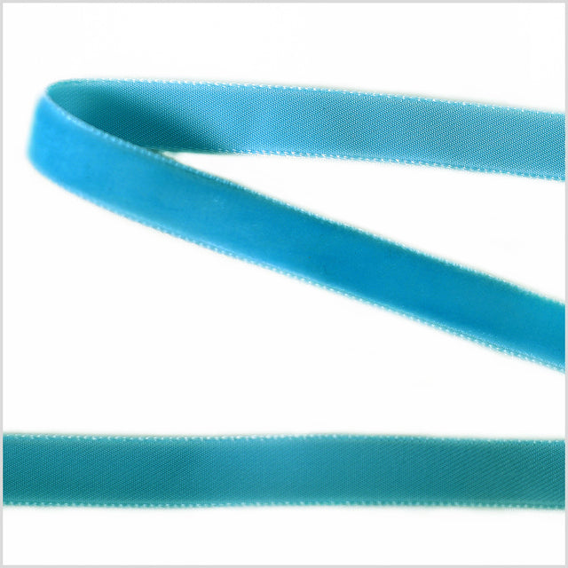 Dark Turquiose Single Face Velvet Ribbon - 0.375