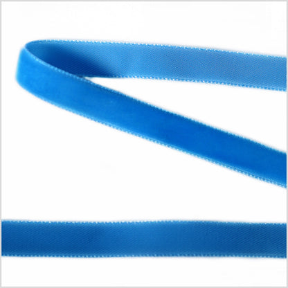 Evening Blue Single Face Velvet Ribbon - 0.375