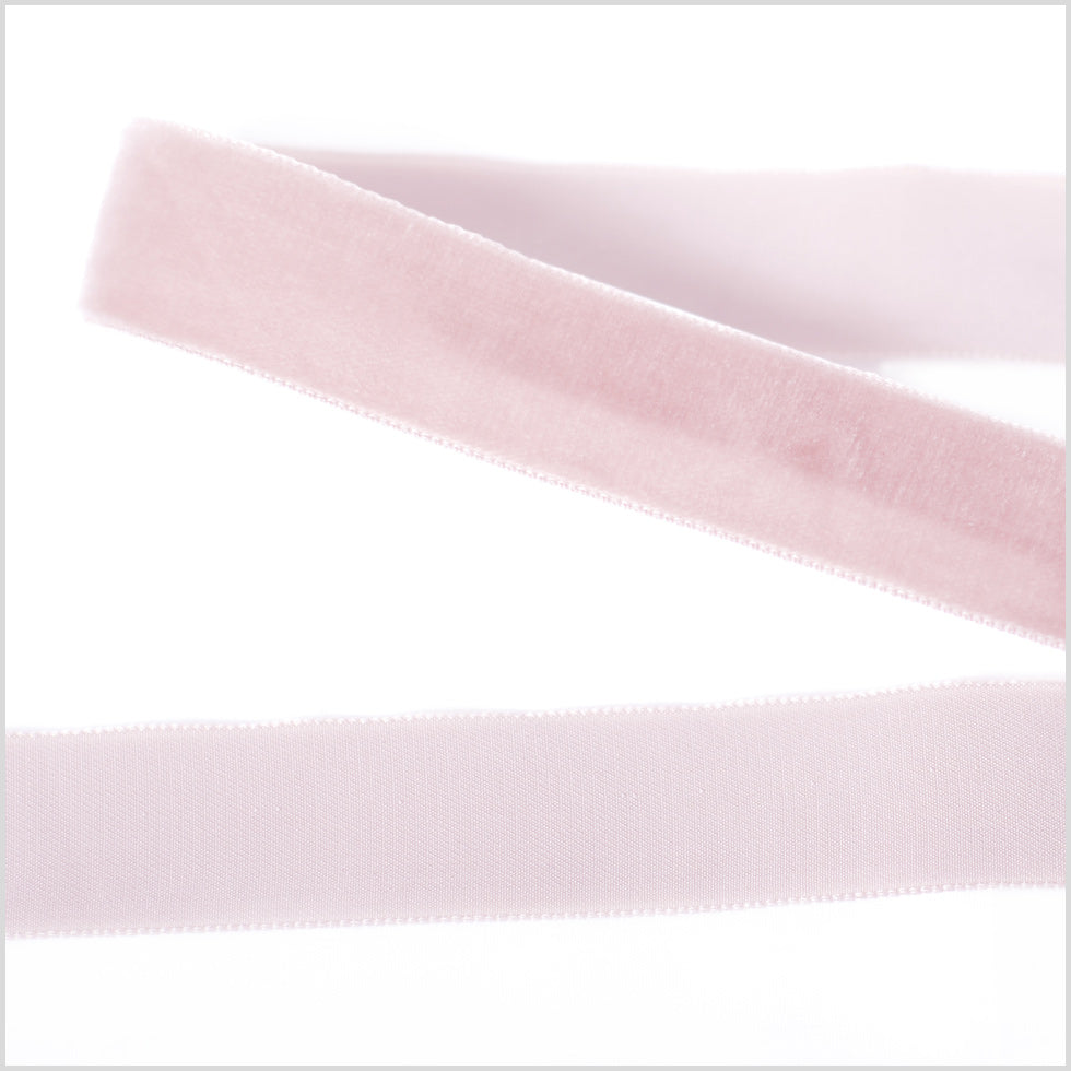 Baby Pink Single Face Velvet Ribbon - 0.875"
