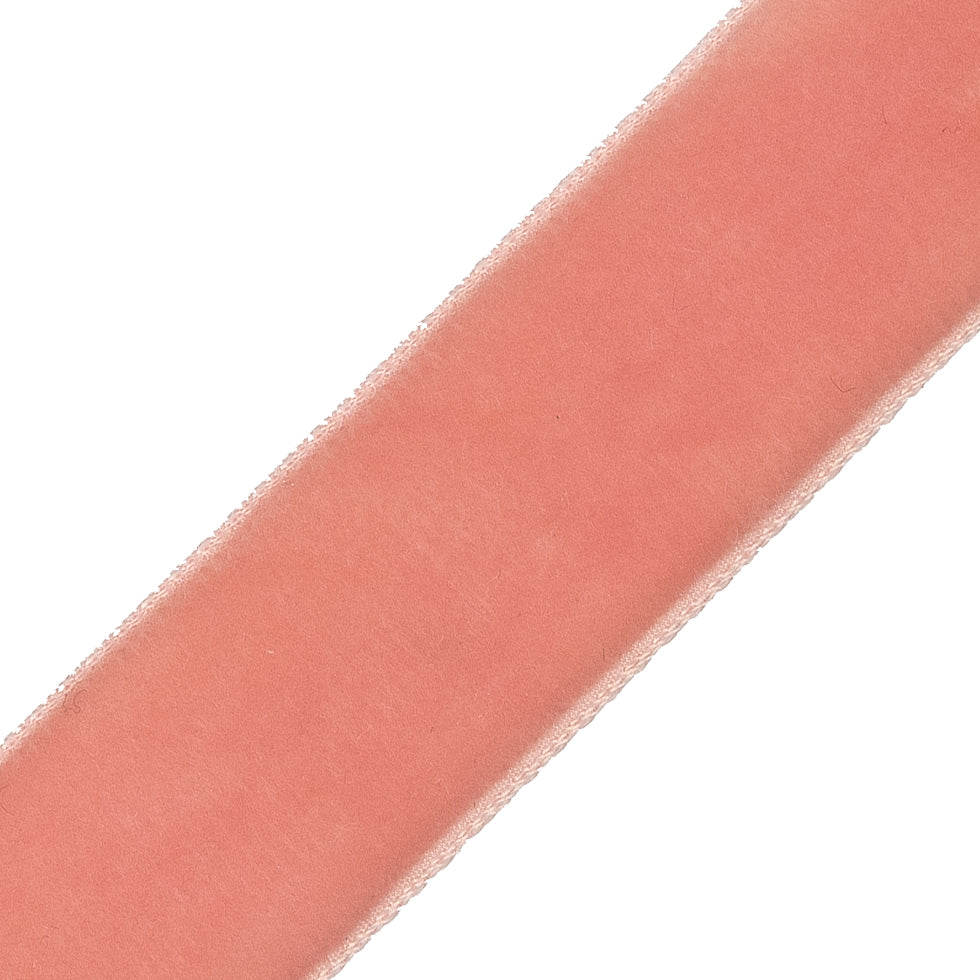 Coral Single Face Velvet Ribbon - 0.875 - Detail