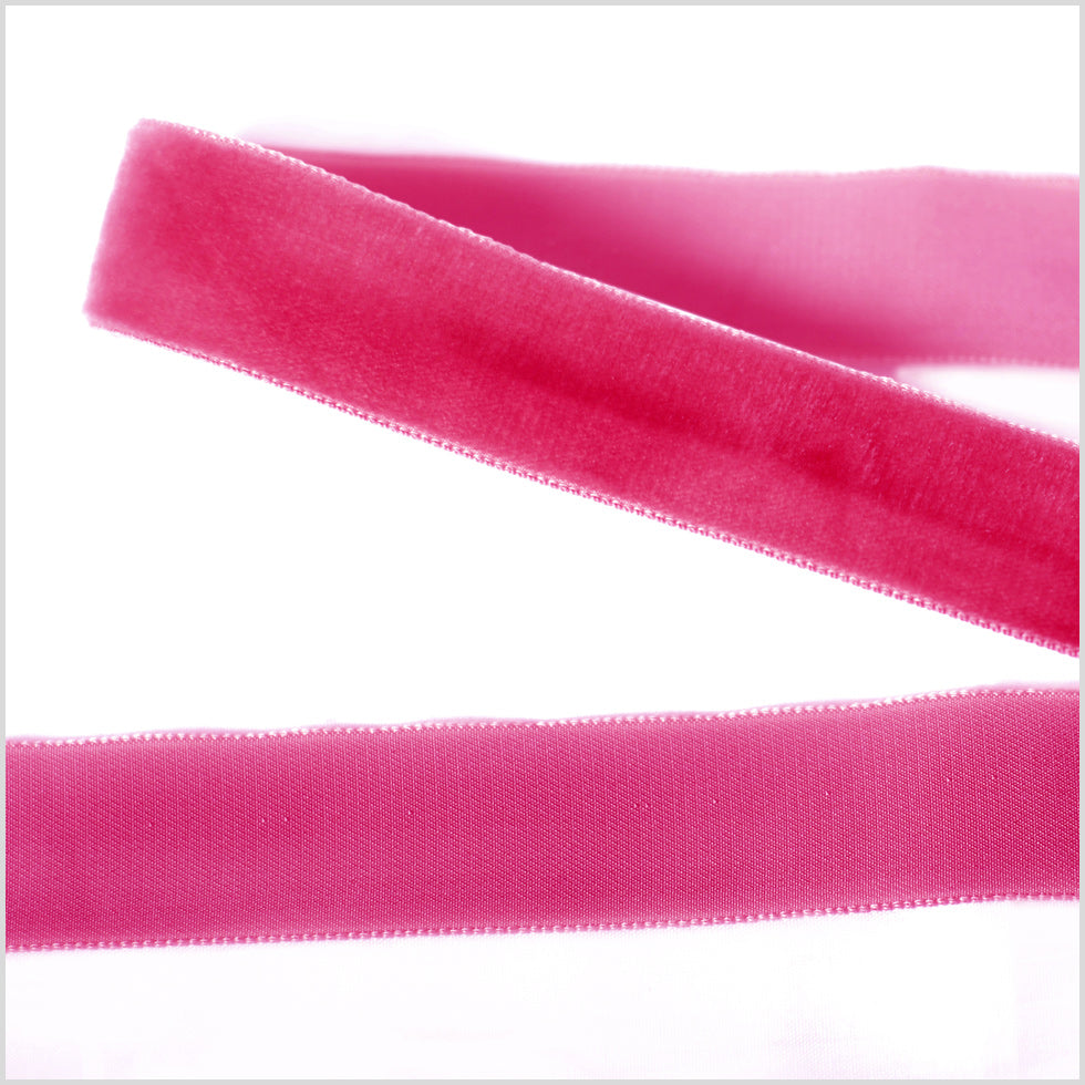 Fuchsia Single Face Velvet Ribbon - 0.875