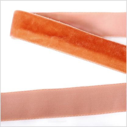 Copper Single Face Velvet Ribbon - 0.875"