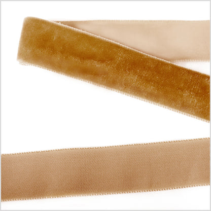 Dark Mustard Single Face Velvet Ribbon - 0.875"