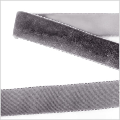 Gray Single Face Velvet Ribbon