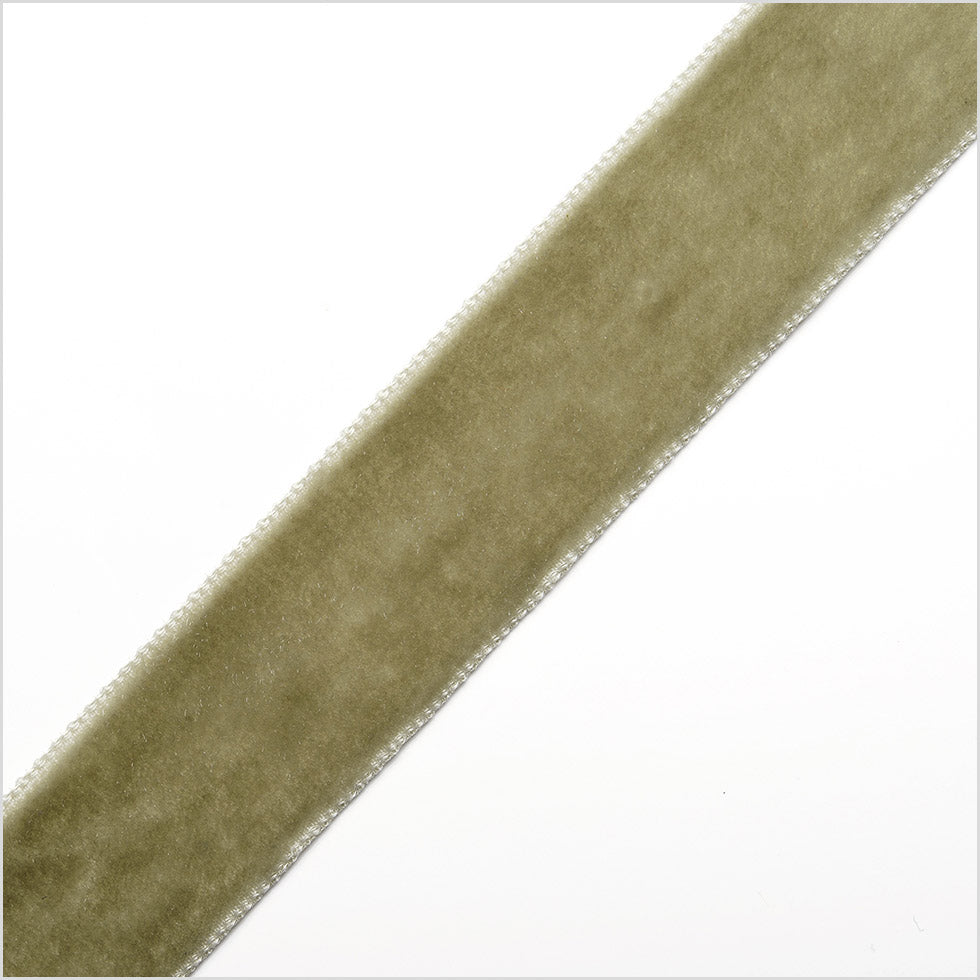 Khaki Single Face Velvet Ribbon - 0.875"