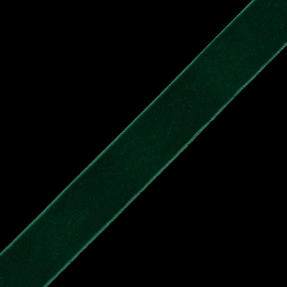 Single Faced Velvet Ribbon Made in Italy - 7/8" - Dark Green - Sabine Collection