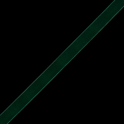 Single Faced Velvet Ribbon Made in Italy - 7/8" - Dark Green - Sabine Collection