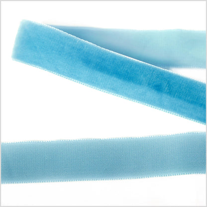 Baby Blue Single Face Velvet Ribbon - 7/8"