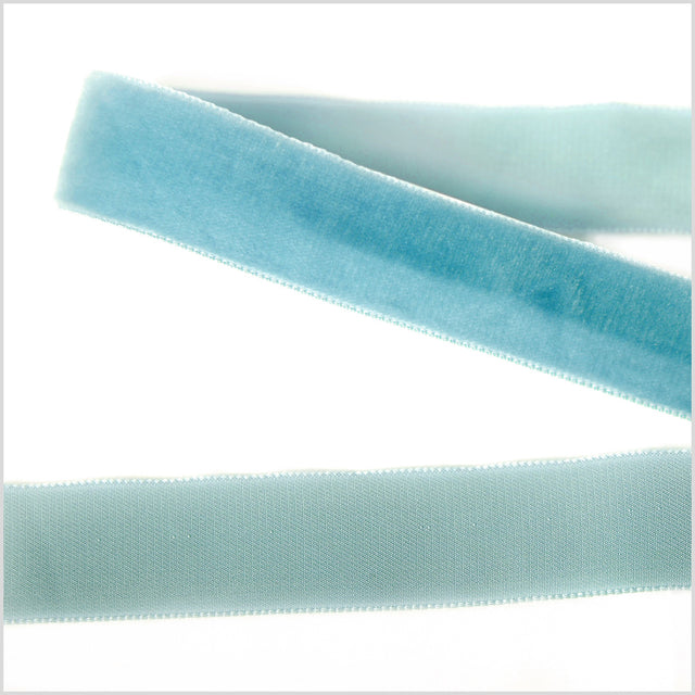 Sky Blue Single Face Velvet Ribbon - 7/8