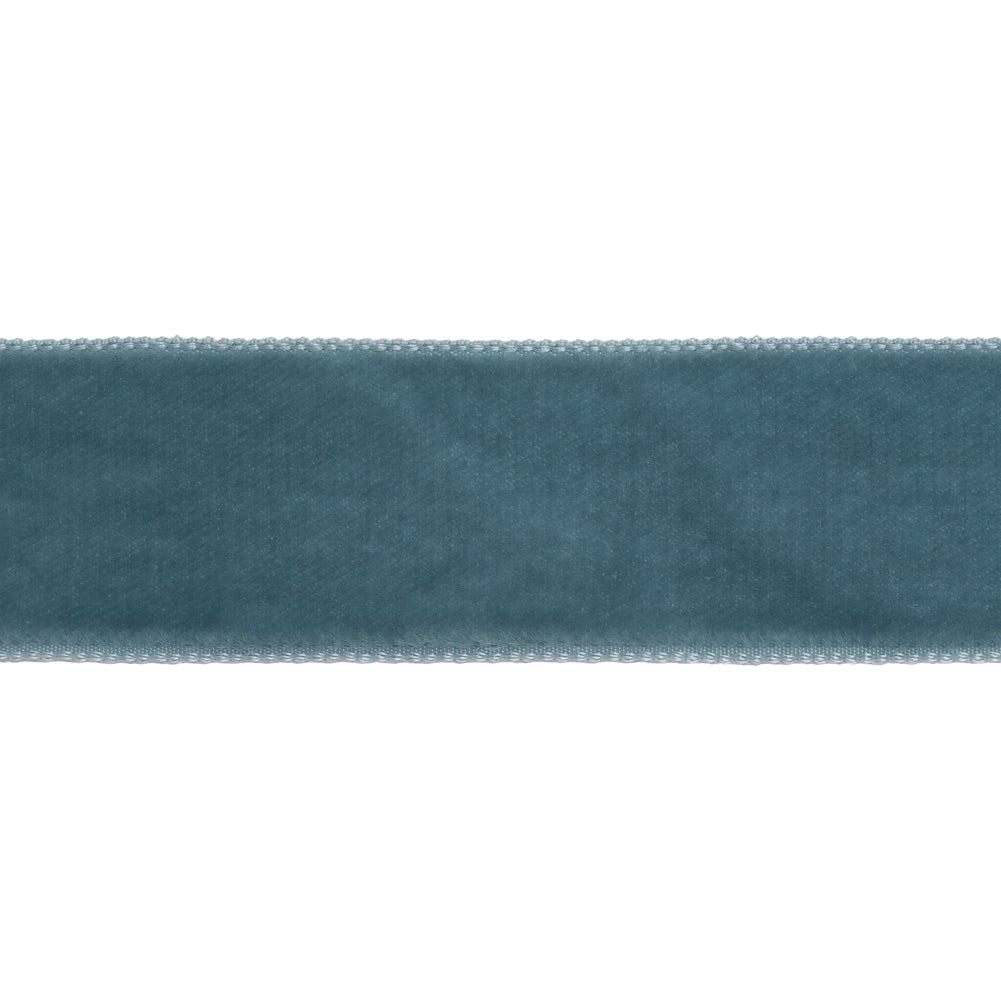 French Blue Single Face Velvet Ribbon - 0.875" Folded