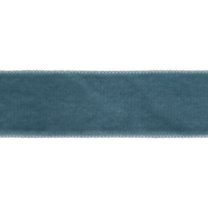 French Blue Single Face Velvet Ribbon - 0.875" Folded