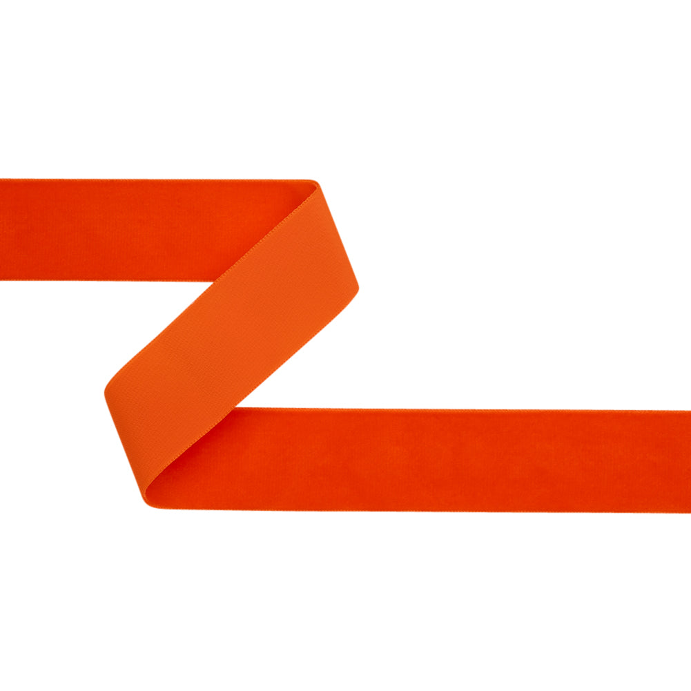 Bright Orange Single Face Velvet Ribbon - 1.5"