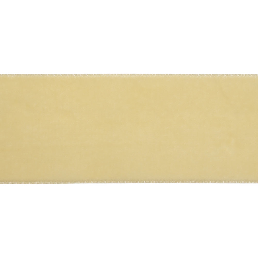 Ivory Single Face Velvet Ribbon - 1.5" Folded