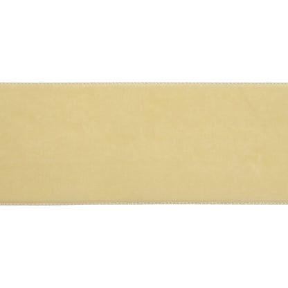 Ivory Single Face Velvet Ribbon - 1.5" Folded