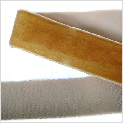 Dark Mustard Single Face Velvet Ribbon - 1.5