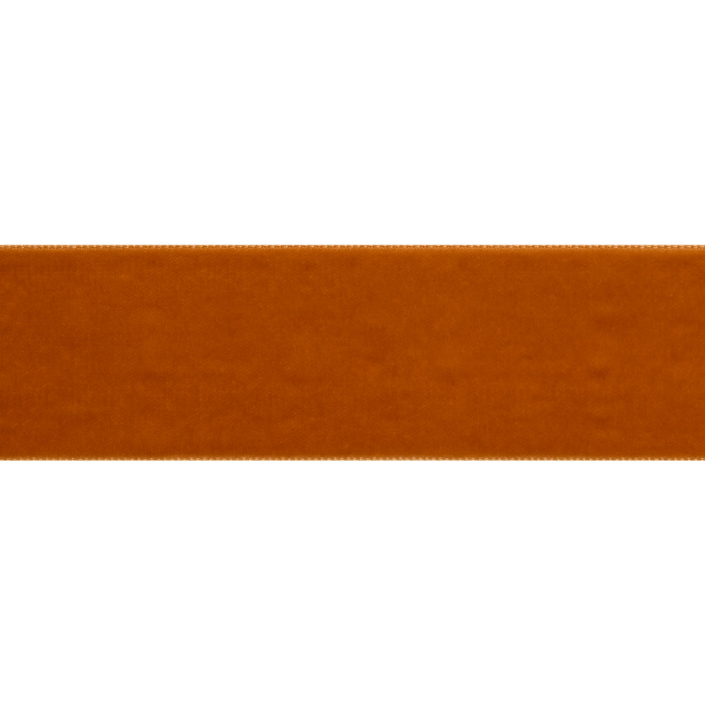 Single Faced Velvet Ribbon Made in Italy - 1.5" - Rust - Sabine Collection Folded