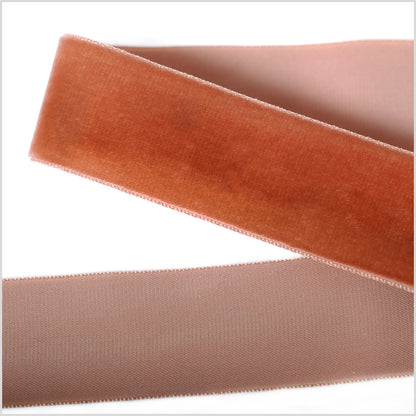 Dark Tan Single Face Velvet Ribbon - 1.5