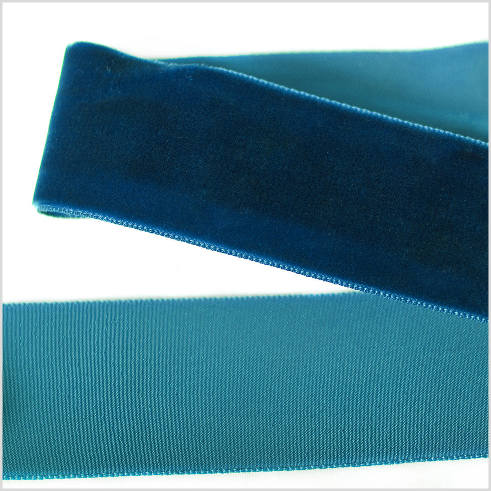 Midnight Green Single Face Velvet Ribbon - 1.5"