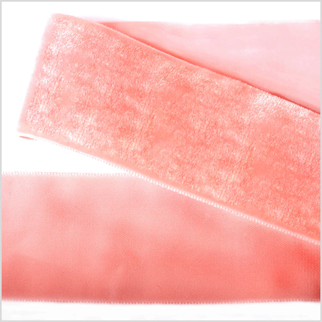 Light Peach Single Face Velvet Ribbon - 2"