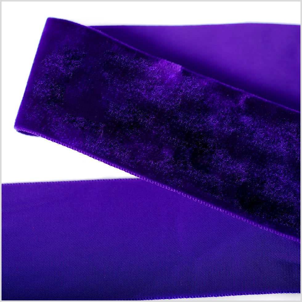 Violet Single Face Velvet Ribbon - 2