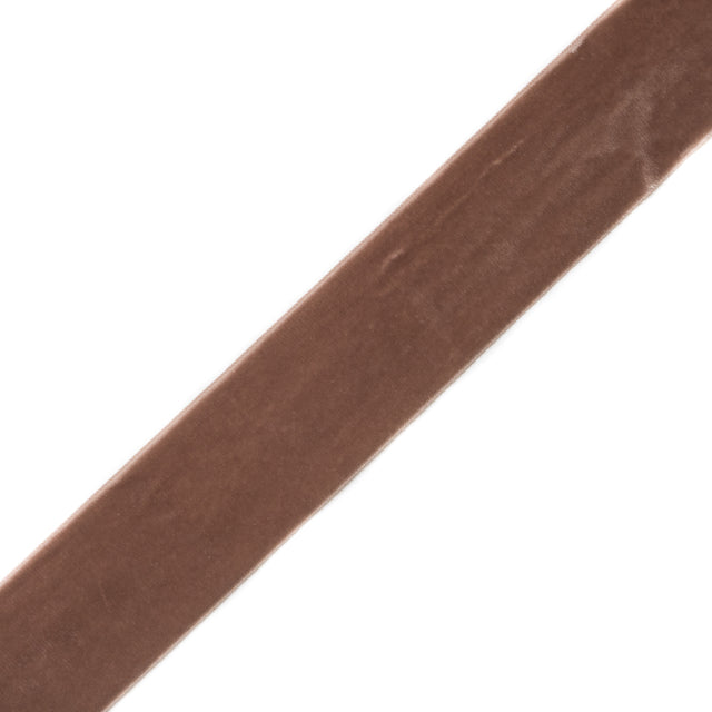 Tan Single Face Velvet Ribbon - 2"