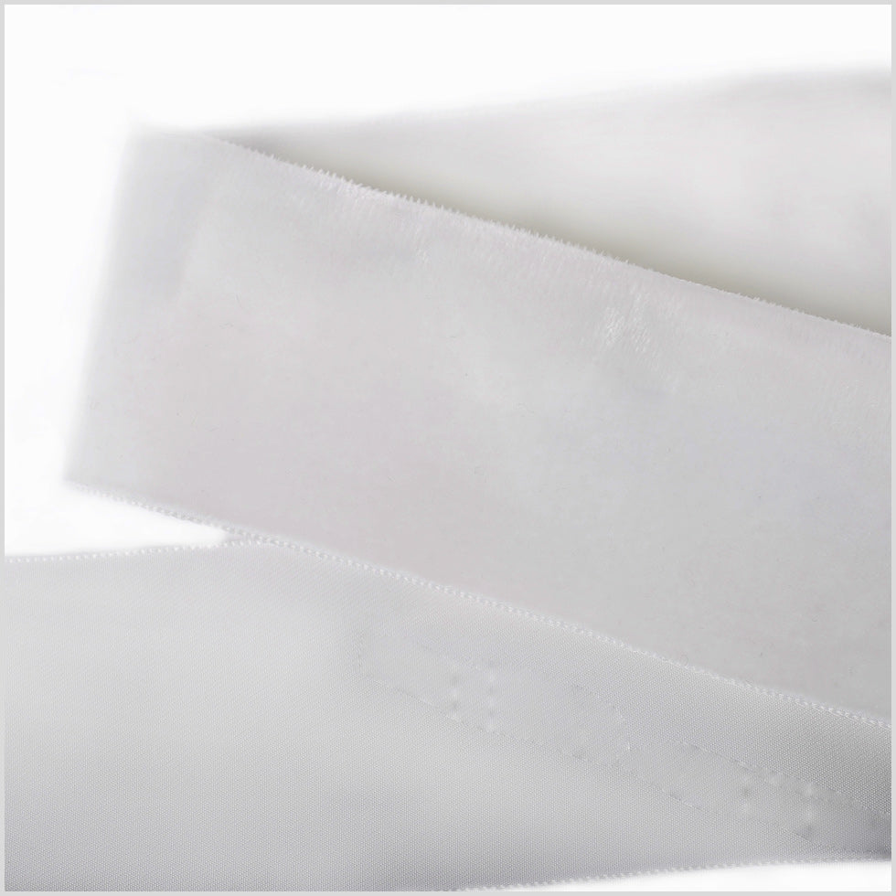 White Single Face Velvet Ribbon - 2"
