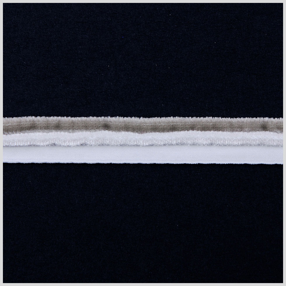 Italian Light and Dark Gray Velvet Piping - 0.625"