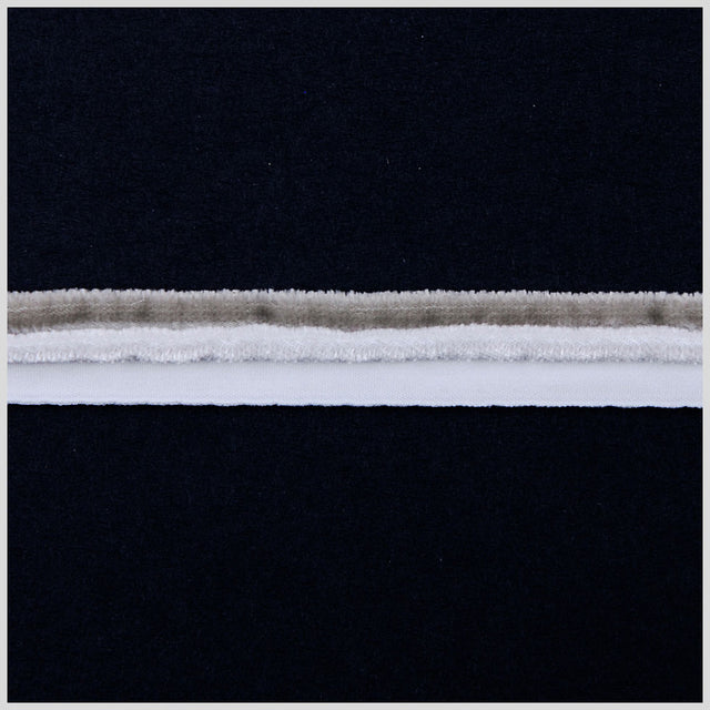 Italian Light and Dark Gray Velvet Piping - 0.625"