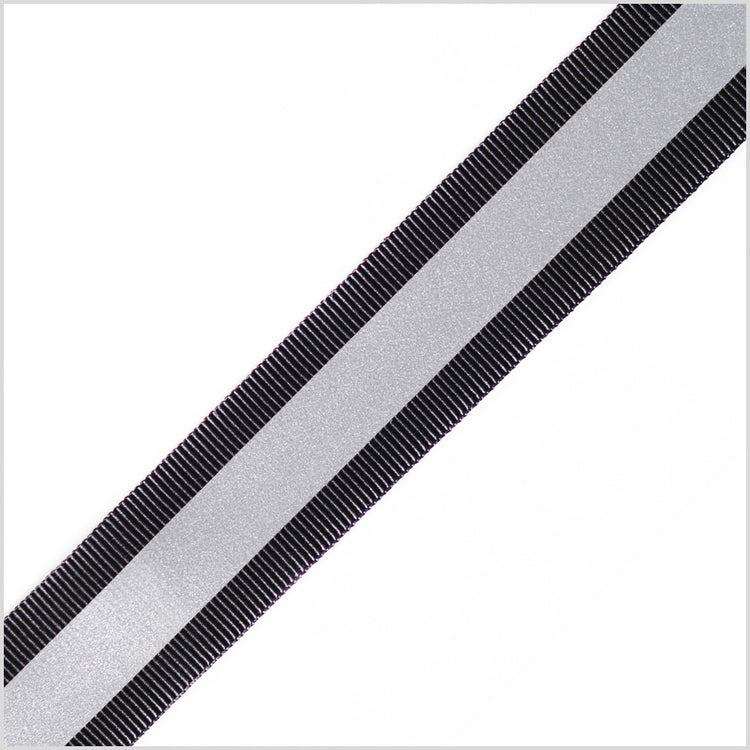 template--25130090922057__main-Black/Silver Grosgrain Ribbon - 1