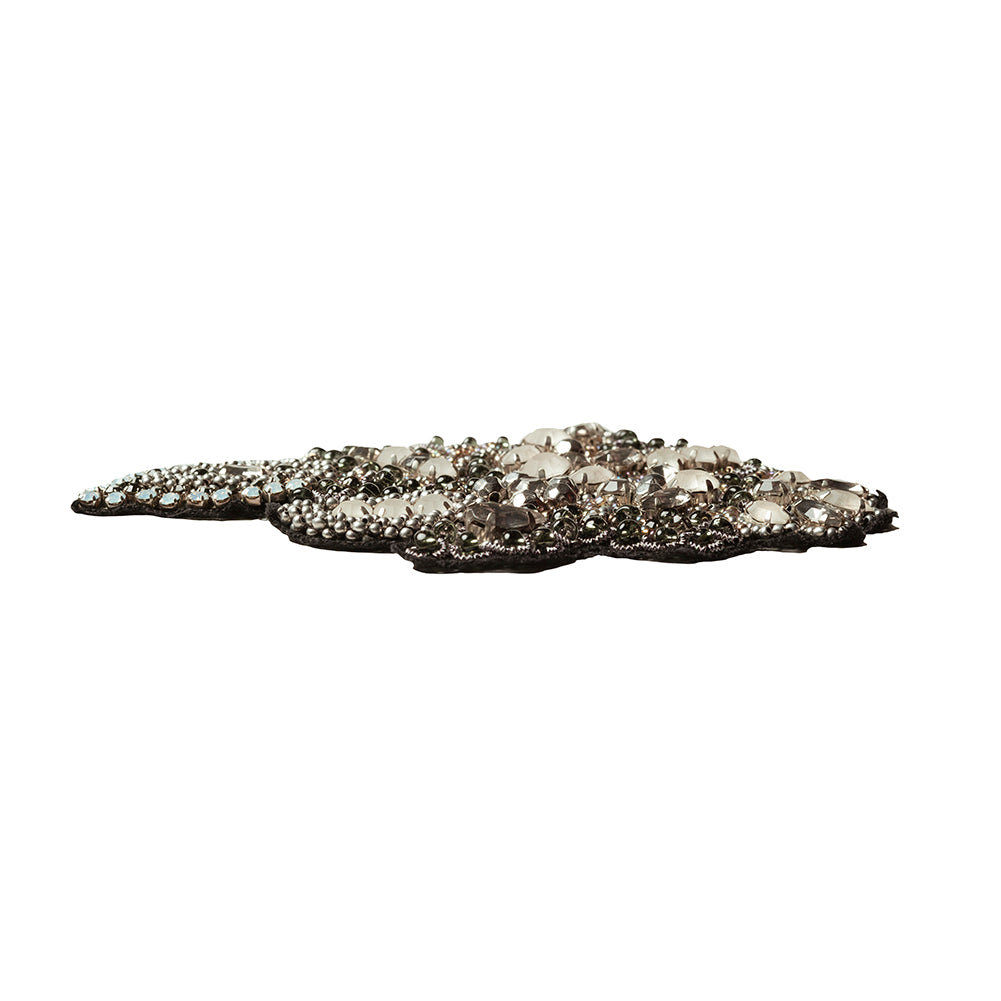 5.5 Silver/White Beaded Applique - Detail
