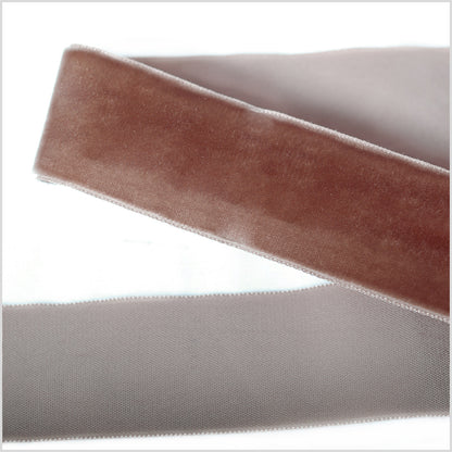 Tan Single Face Velvet Ribbon - 1.5