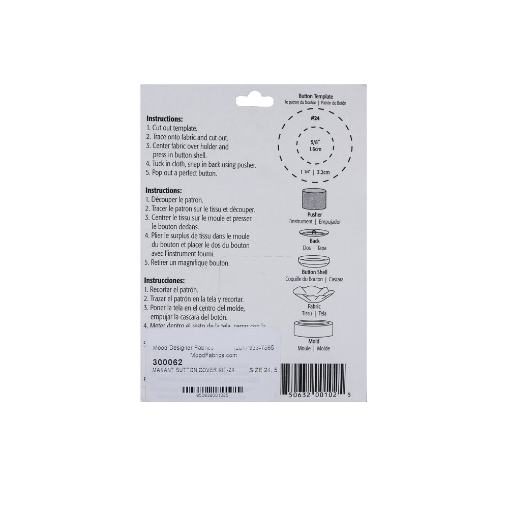 Maxant Button Cover Kit - Size 24 - Detail