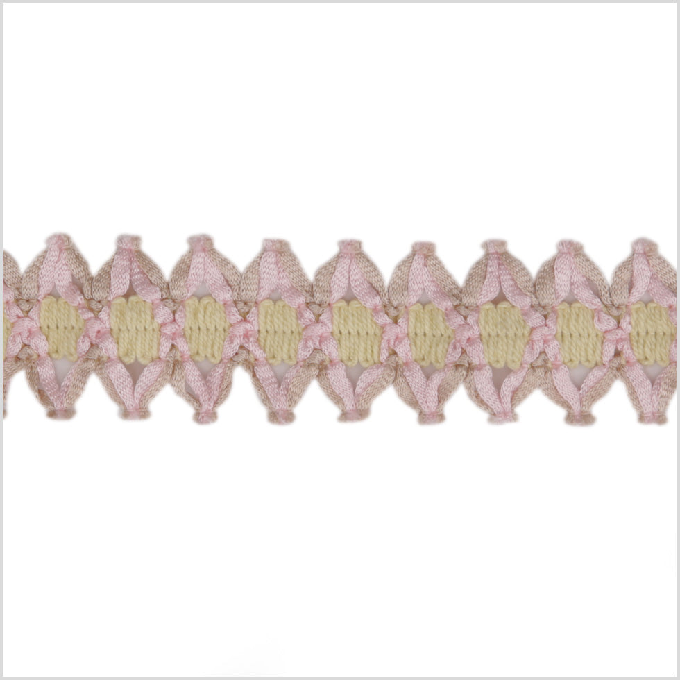 Ivory Pink Braided Trim